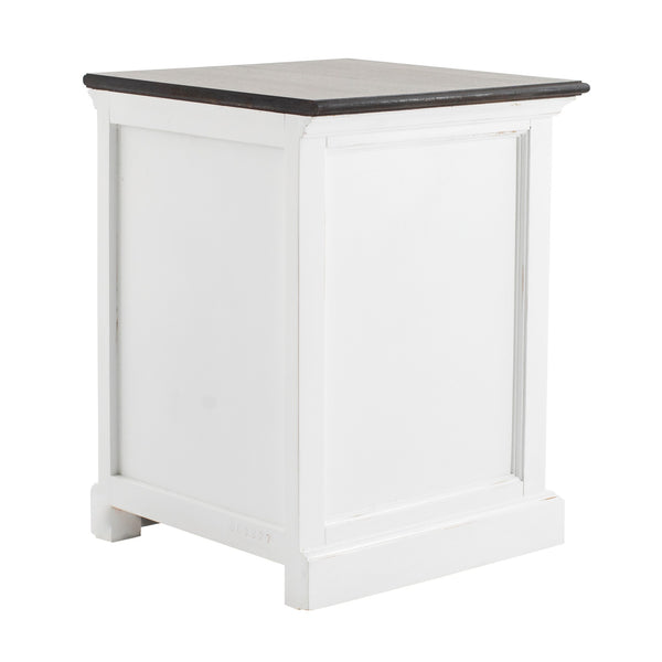 Homeroots 24" White And Brown Three Drawer Wood Nightstand   397619