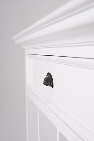 Homeroots 31" Distressed White Wood Nightstand With Dividers   397621