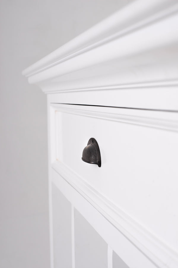 Homeroots 31" Distressed White Wood Nightstand With Dividers   397621