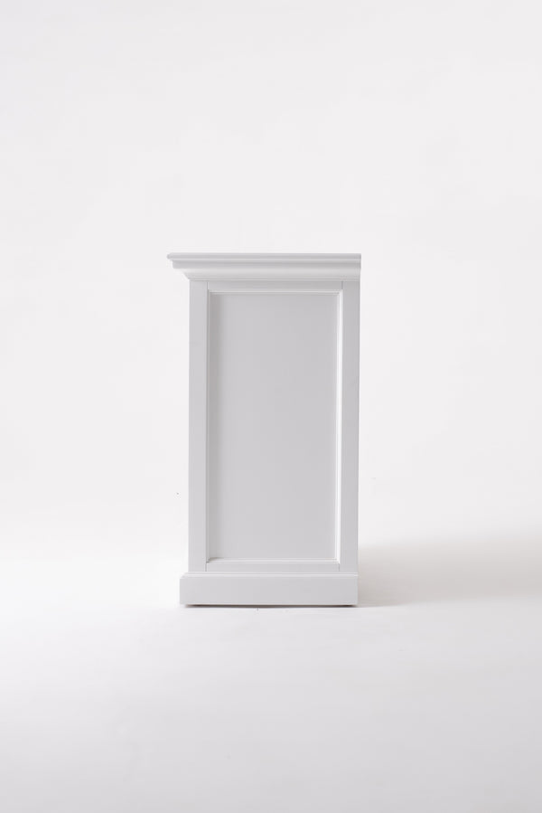 Homeroots 31" Distressed White Wood Nightstand With Dividers   397621