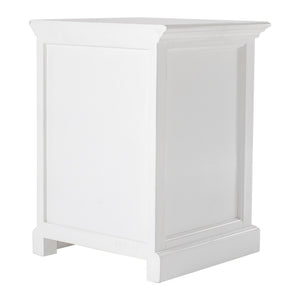 HomeRoots 24" White Solid Wood Nightstand - Distressed Vintage Design with Drawer & Open Shelf for Storage 397622