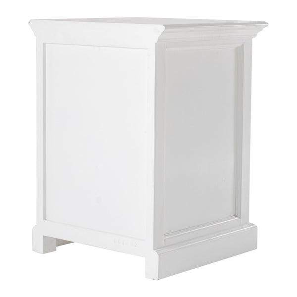 HomeRoots 24" White Solid Wood Nightstand - Distressed Vintage Design with Drawer & Open Shelf for Storage 397622