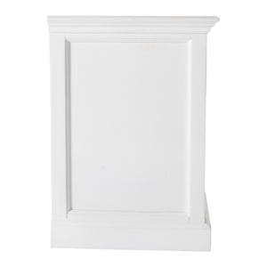 HomeRoots 24" White Solid Wood Nightstand - Distressed Vintage Design with Drawer & Open Shelf for Storage 397622