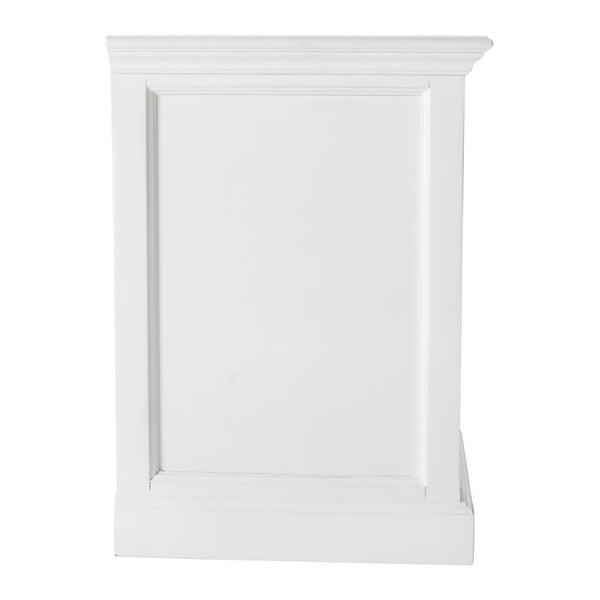 HomeRoots 24" White Solid Wood Nightstand - Distressed Vintage Design with Drawer & Open Shelf for Storage 397622