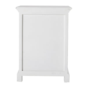 HomeRoots 24" White Solid Wood Nightstand - Distressed Vintage Design with Drawer & Open Shelf for Storage 397622