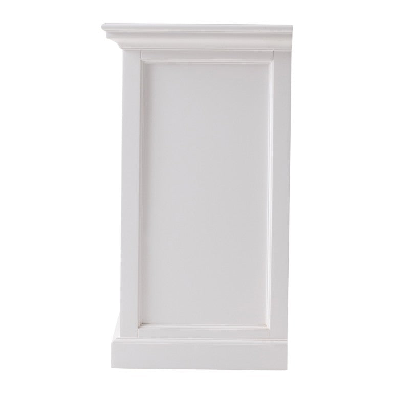HomeRoots Classic White Nightstand with Open Shelving for Elegant Bedroom Storage Organization 397624