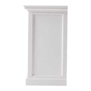 Classic White Nightstand with Open Shelving for Elegant Bedroom Storage Organization