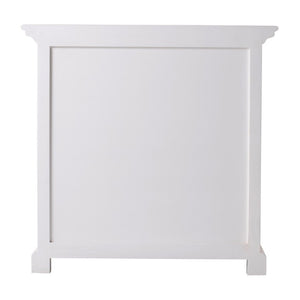 Classic White Nightstand with Open Shelving for Elegant Bedroom Storage Organization