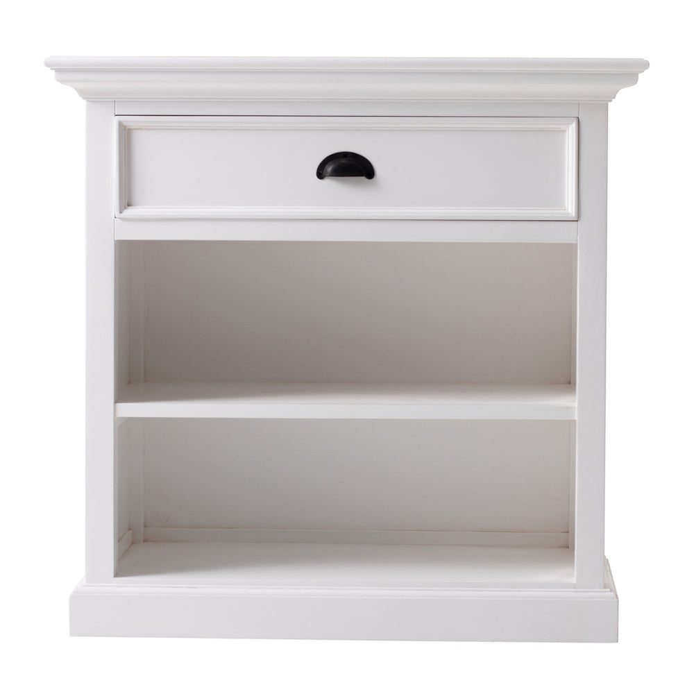 Homeroots Classic White Large Nightstand With Shelves   397624