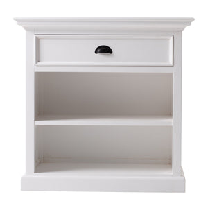 Homeroots Classic White Large Nightstand With Shelves   397624