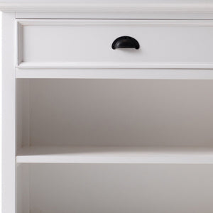 Homeroots Classic White Large Nightstand With Shelves   397624