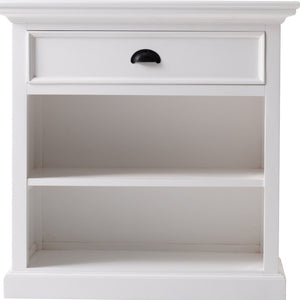 Homeroots Classic White Large Nightstand With Shelves   397624