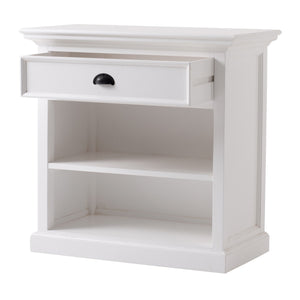 Homeroots Classic White Large Nightstand With Shelves   397624