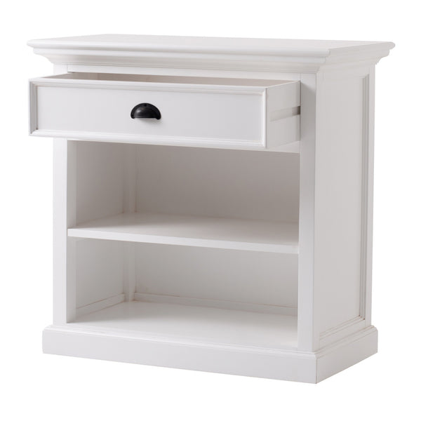 Homeroots Classic White Large Nightstand With Shelves   397624