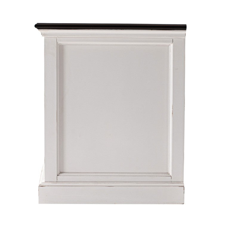 HomeRoots Distressed Two-tone Farmhouse Nightstand Open Shelf Storage for Bedroom Decor 397625