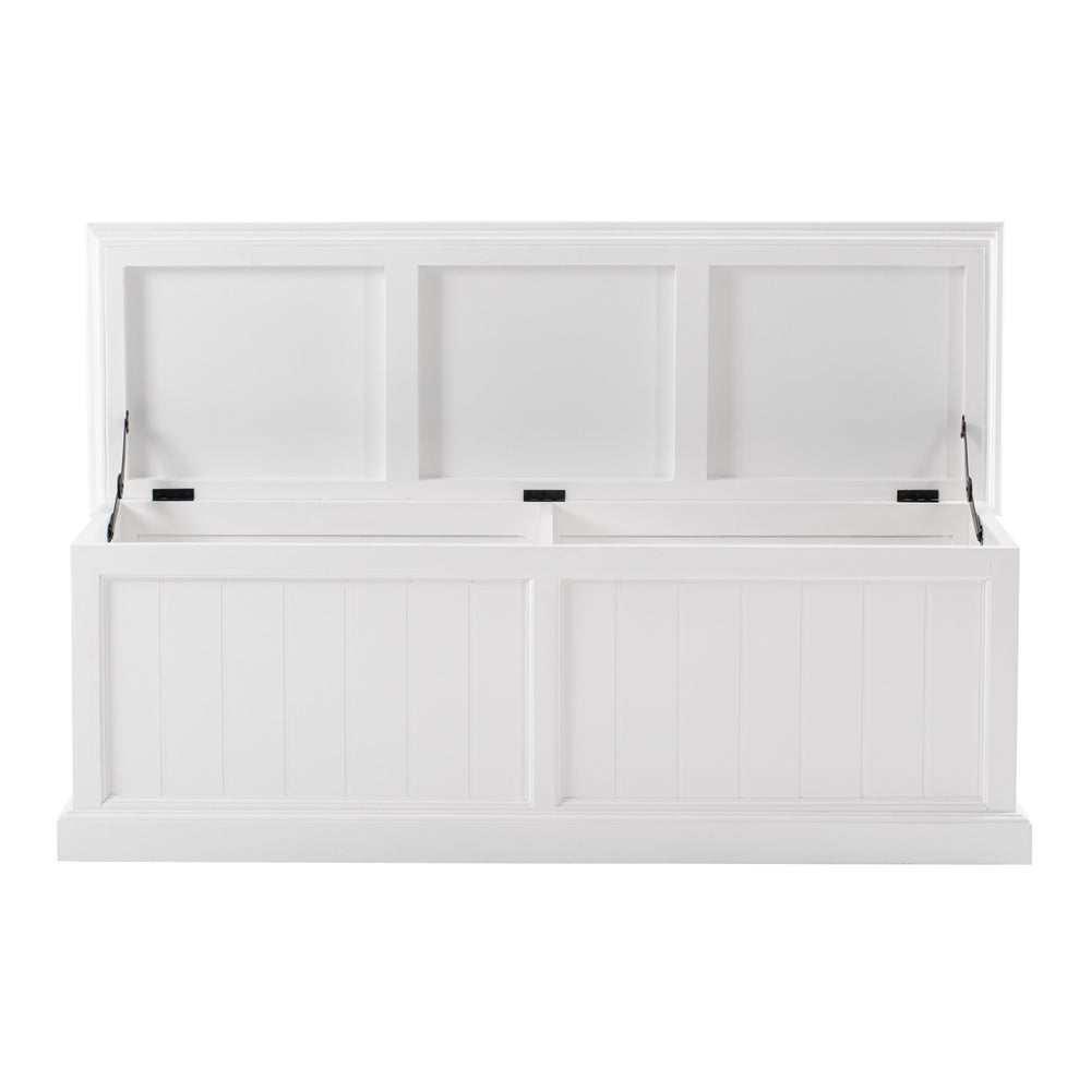 Homeroots 55" White Solid Wood Chest  Solid Wood 397652