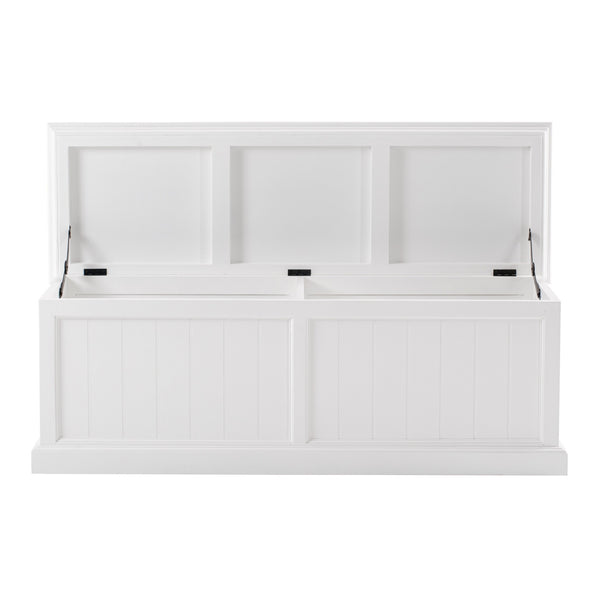 Homeroots 55" White Solid Wood Chest  Solid Wood 397652