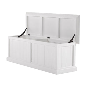 Homeroots 55" White Solid Wood Chest  Solid Wood 397652