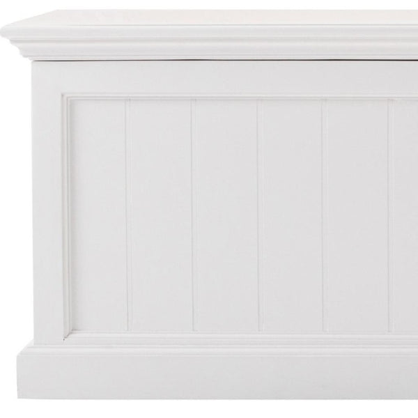 HomeRoots 55" White Solid Wood Chest - Elegant Farmhouse Storage Solution with Durable Design for Any Room 397652