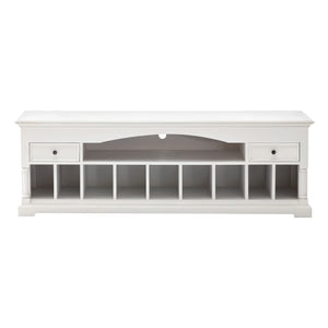 Homeroots 71" White Solid Console Table With Shelves And Drawers   397653