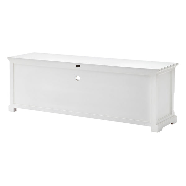 Homeroots 71" White Solid Console Table With Shelves And Drawers   397653