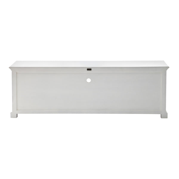 Homeroots 71" White Solid Console Table With Shelves And Drawers   397653