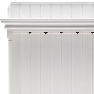 Homeroots Classic White Hall Tree Coat Rack With Drawers  Mahogany 397660