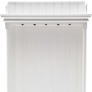 Homeroots Classic White Hall Tree Coat Rack With Drawers  Mahogany 397660