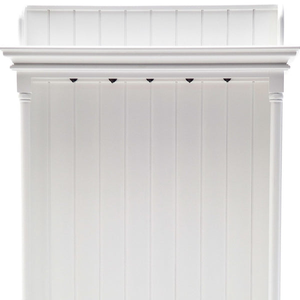 Homeroots Classic White Hall Tree Coat Rack With Drawers  Mahogany 397660