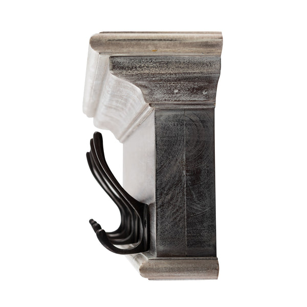 Homeroots 28" Natural Wash Rustic Wood Four Hook Hanging Coat Rack  Mahogany 397662