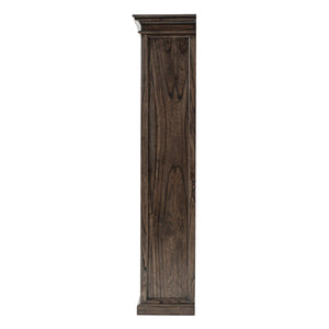 HomeRoots 75" Elegant Brown & Black Four-Tier Bookcase with Drawer - Perfect for Small Spaces & Stylish Storage 397666