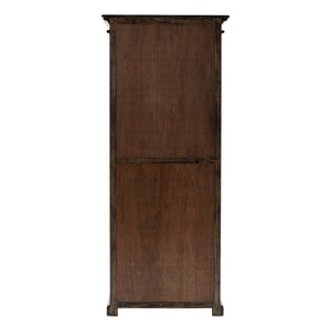 HomeRoots 75" Elegant Brown & Black Four-Tier Bookcase with Drawer - Perfect for Small Spaces & Stylish Storage 397666