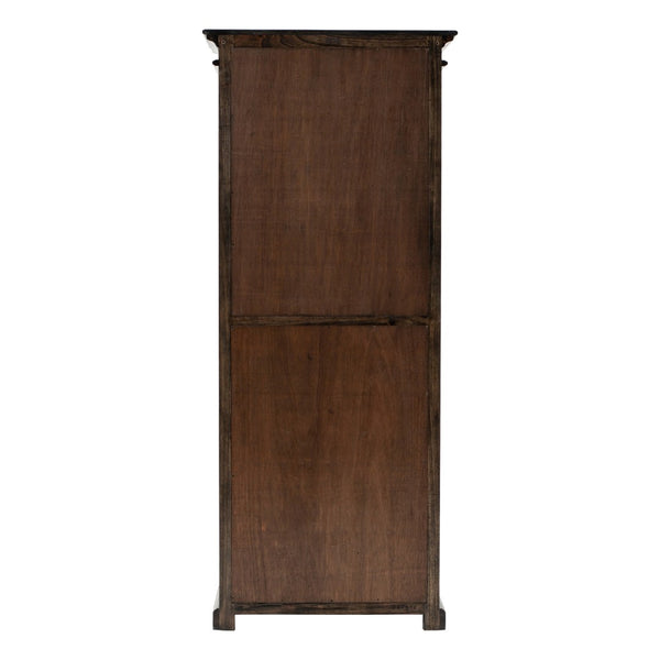 HomeRoots 75" Elegant Brown & Black Four-Tier Bookcase with Drawer - Perfect for Small Spaces & Stylish Storage 397666