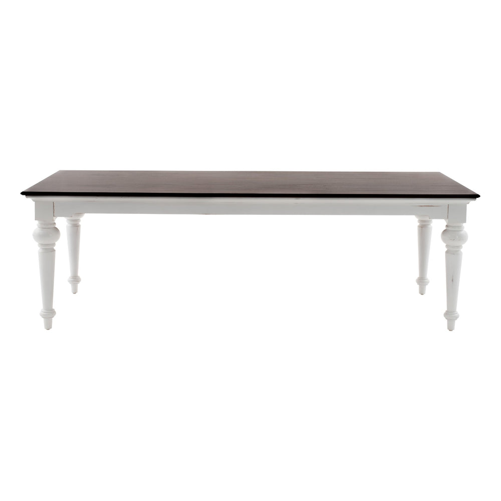 Homeroots 94" Dark Brown And White Solid Wood Dining Table   397669