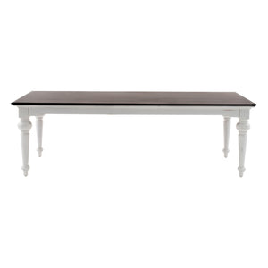 Homeroots 94" Dark Brown And White Solid Wood Dining Table   397669