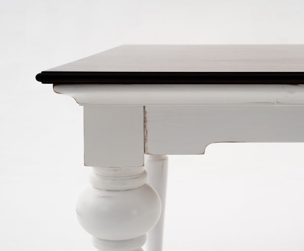 Homeroots 94" Dark Brown And White Solid Wood Dining Table   397669