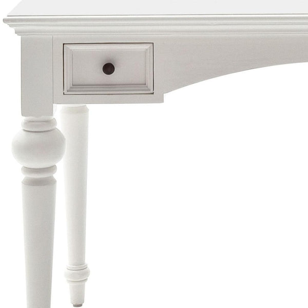 HomeRoots 47" Elegant White Computer Desk with Foldable Top and Hidden Drawers for Home Office or Study 397670