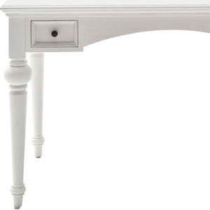 HomeRoots 47" Elegant White Computer Desk with Foldable Top and Hidden Drawers for Home Office or Study 397670