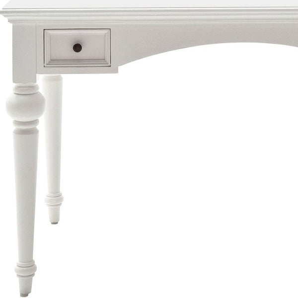 HomeRoots 47" Elegant White Computer Desk with Foldable Top and Hidden Drawers for Home Office or Study 397670
