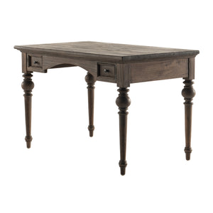 Homeroots 47" Brown Solid Wood Writing Desk With Two Drawers   397671