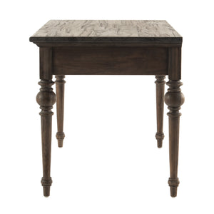 Homeroots 47" Brown Solid Wood Writing Desk With Two Drawers   397671