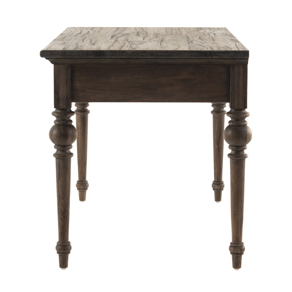 Homeroots 47" Brown Solid Wood Writing Desk With Two Drawers   397671