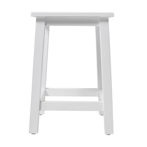 Homeroots 20" White Solid Wood Backless Bar Chair   397672