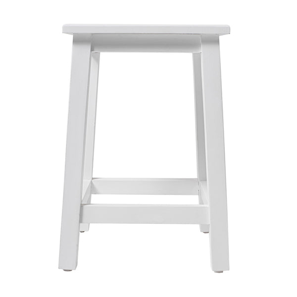 Homeroots 20" White Solid Wood Backless Bar Chair   397672