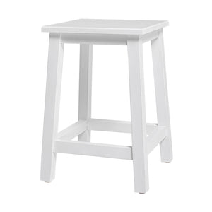 Homeroots 20" White Solid Wood Backless Bar Chair   397672
