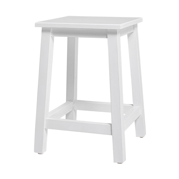 Homeroots 20" White Solid Wood Backless Bar Chair   397672