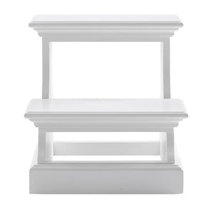 HomeRoots 16" White Solid Wood Backless Bar Chair - Versatile, Lightweight Seating for Kitchen & Patio Decor 397673