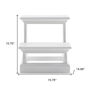 HomeRoots 16" White Solid Wood Backless Bar Chair - Versatile, Lightweight Seating for Kitchen & Patio Decor 397673