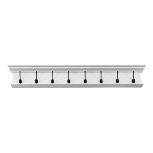 Homeroots 51" White Solid Wood Coat Rack With Eight Hooks & Shelf For Stylish Entryway Organization   397682