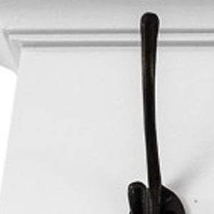 Homeroots 51" White Solid Wood Coat Rack With Eight Hooks & Shelf For Stylish Entryway Organization   397682